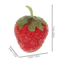 Prodotto Oggetti decorativi artificiali a forma di fragola per interni eleganti e celebrazioni, 4 cm, 24 pezzi