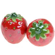 Fragola ceramica Ø5cm H6cm 3 pezzi