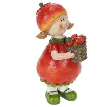 Prodotto Statuetta decorativa "Ragazza Fragola" per decorazioni estive, graziosa statuetta per soggiorno e balcone, 18 cm