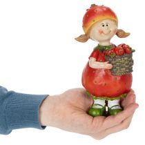 Prodotto Statuetta decorativa "Ragazza Fragola" per decorazioni estive, graziosa statuetta per soggiorno e balcone, 18 cm