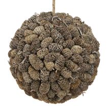 Prodotto Palla decorativa di pigne di ontano da appendere, sbiancata, 20 cm