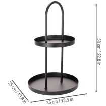 Prodotto Vassoio decorativo rotondo a due livelli in metallo, 58 cm