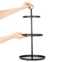 Prodotto Alzata rotonda in metallo a tre livelli per decorazioni da tavola a più piani, 61 cm