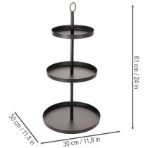 Prodotto Alzata rotonda in metallo a tre livelli per decorazioni da tavola a più piani, 61 cm
