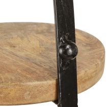 Prodotto Decorazione in legno a 3 livelli nero naturale Ø30cm H52cm