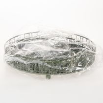 Prodotto Alzata da portata a più livelli in metallo, verde, tre ripiani, decorazione a forma di abete, rotonda, 49 cm