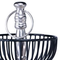 Prodotto Alzata per torta a 3 livelli in metallo nero argento Ø37 cm H53,5 cm