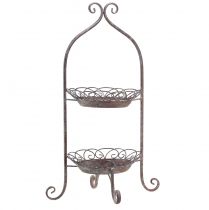 Etagere in metallo a 2 livelli marrone bianco Ø25,5 cm 63,5 cm