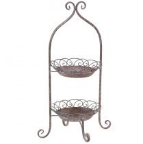 Prodotto Etagere in metallo a 2 livelli marrone bianco Ø25,5 cm 63,5 cm