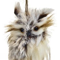 Decorazione gufo figure di gufo piccole, decorazione animali della foresta 11 cm bianco-marrone 2 pezzi
