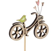 Prodotto Paletti in legno con motivo a bicicletta per un'atmosfera romantica e primaverile in soggiorno, 8 cm, 12 pezzi