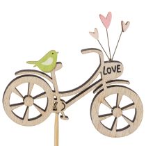 Prodotto Paletti in legno con motivo a bicicletta per un'atmosfera romantica e primaverile in soggiorno, 8 cm, 12 pezzi