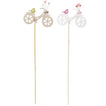 Prodotto Paletti in legno con motivo a bicicletta per un'atmosfera romantica e primaverile in soggiorno, 8 cm, 12 pezzi
