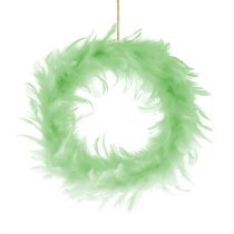 Ghirlanda di piume Verde chiaro Ø15cm 4pezzi