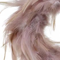 Ghirlanda di piume piccola rosa, marrone-rosso Ø10,5cm Decorazione pasquale piume vere
