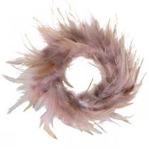 Ghirlanda di piume piccola rosa, marrone-rosso Ø10,5cm Decorazione pasquale piume vere