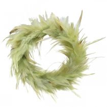 Ghirlanda di piume decorativa verde Ø16cm ghirlanda di piume vera decorazione primaverile