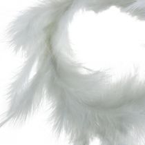 Corona di piume bianca Ø15cm decorazione primaverile con piume vere 4pz
