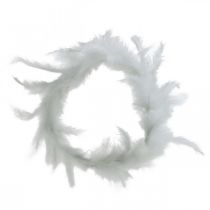 Corona Di Piume Bianco Ø20cm Corona Decorativa Primavera Piume Vere 3pz