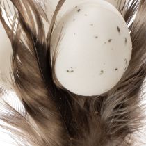 Prodotto Bastoncini decorativi con piume naturali e uova artificiali Decorazioni pasquali 37 cm 12 pezzi