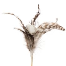 Prodotto Bastoncini decorativi con piume naturali e uova artificiali Decorazioni pasquali 37 cm 12 pezzi