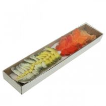 Prodotto Farfalla piuma su filo 5 cm arancione, giallo 24 pz