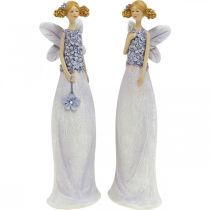 Fate dei fiori, decorazione primaverile, elfi dei fiori viola H19/19,5 cm set di 2