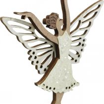 Spina di fiori fata, primavera, elfo danzante, spina di piante natura, argento, bianco 6pz