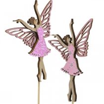 Decorazione floreale, elfo da attaccare, decorazione primaverile, spina decorativa che balla natura fata, rosa 6pz