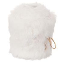 Prodotto Nastro decorativo bianco soffice, rotolo in pelliccia sintetica, 10x140 cm, 3 pezzi
