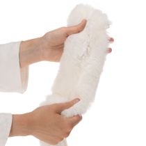 Prodotto Nastro decorativo bianco soffice, rotolo in pelliccia sintetica, 10x140 cm, 3 pezzi