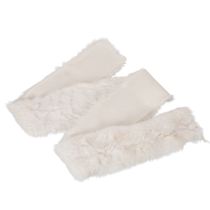 Prodotto Nastro decorativo bianco soffice, rotolo in pelliccia sintetica, 10x140 cm, 3 pezzi