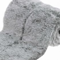 Runner da tavolo ecopelliccia grigio, pelliccia decorativa per tavolo 15×200cm