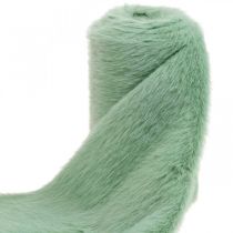 Nastro decorativo in pelliccia verde eco-pelliccia menta runner da tavola in pelliccia 15 × 150 cm