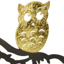 Prodotto Decorazione per finestra gufo su ramo autunnale, anello decorativo in metallo 22cm