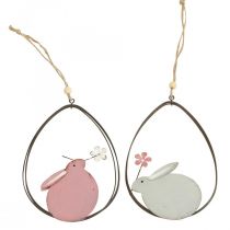 Decorazione per finestra decorazione da appendere in metallo coniglietto pasquale Pasqua 15 cm 4 pezzi