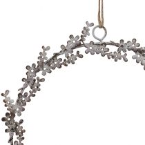 Prodotto Decorazione per finestra, ghirlanda per porta, ghirlanda di fiori shabby chic, metallo, bianco, Ø16,5cm
