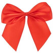 Prodotto Fiocco decorativo rosso, già annodato, ideale per lavori creativi e confezioni regalo, 11 cm, 25 pezzi