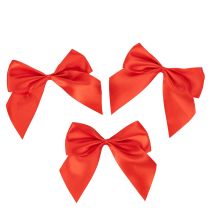 Prodotto Fiocco decorativo rosso, già annodato, ideale per lavori creativi e confezioni regalo, 11 cm, 25 pezzi