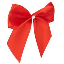 Prodotto Fiocco decorativo rosso, già annodato, ideale per lavori creativi e confezioni regalo, 11 cm, 25 pezzi