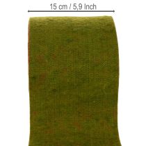 Prodotto Nastro in feltro di lana bicolore per decorazioni floreali, verde/rosso, 15 cm x 5 m