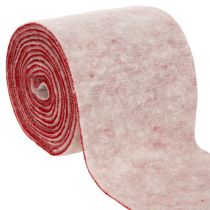 Prodotto Nastro in feltro, 100% lana, bicolore, utilizzabile come presina, nastro in feltro bianco/rosso, 15 cm x 5 m