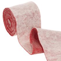 Prodotto Nastro in feltro, 100% lana, bicolore, utilizzabile come presina, nastro in feltro bianco/rosso, 15 cm x 5 m