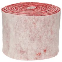 Prodotto Nastro in feltro, 100% lana, bicolore, utilizzabile come presina, nastro in feltro bianco/rosso, 15 cm x 5 m