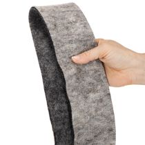 Prodotto Nastro in feltro per pentole, 100% lana, grigio/nero, 7,5 cm di larghezza, 5 m di lunghezza