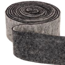 Prodotto Nastro in feltro per pentole, 100% lana, grigio/nero, 7,5 cm di larghezza, 5 m di lunghezza