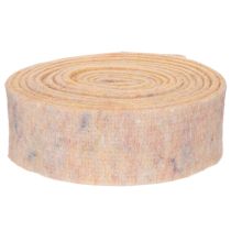Prodotto Nastro in feltro bicolore in pura lana, arancione/multicolore, largo 7,5 cm, lungo 5 m.