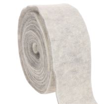 Prodotto Nastro in feltro bicolore, bianco/grigio, realizzato al 100% in lana, largo 7,5 cm e lungo 5 m.