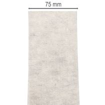 Prodotto Nastro in feltro bicolore, bianco/grigio, realizzato al 100% in lana, largo 7,5 cm e lungo 5 m.