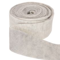 Prodotto Nastro in feltro bicolore, bianco/grigio, realizzato al 100% in lana, largo 7,5 cm e lungo 5 m.